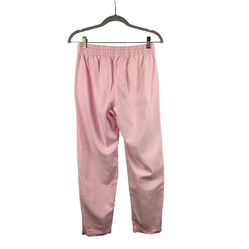 J.Crew Womens Pink Linen Drawstring Pants Size O - Picture 2 of 3